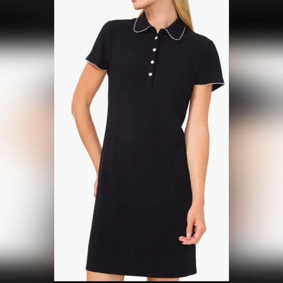 CeCe Dresses & Skirts - NWTs, Cece, Black Polo Collar Dress with Daisy Button Detail – Size M